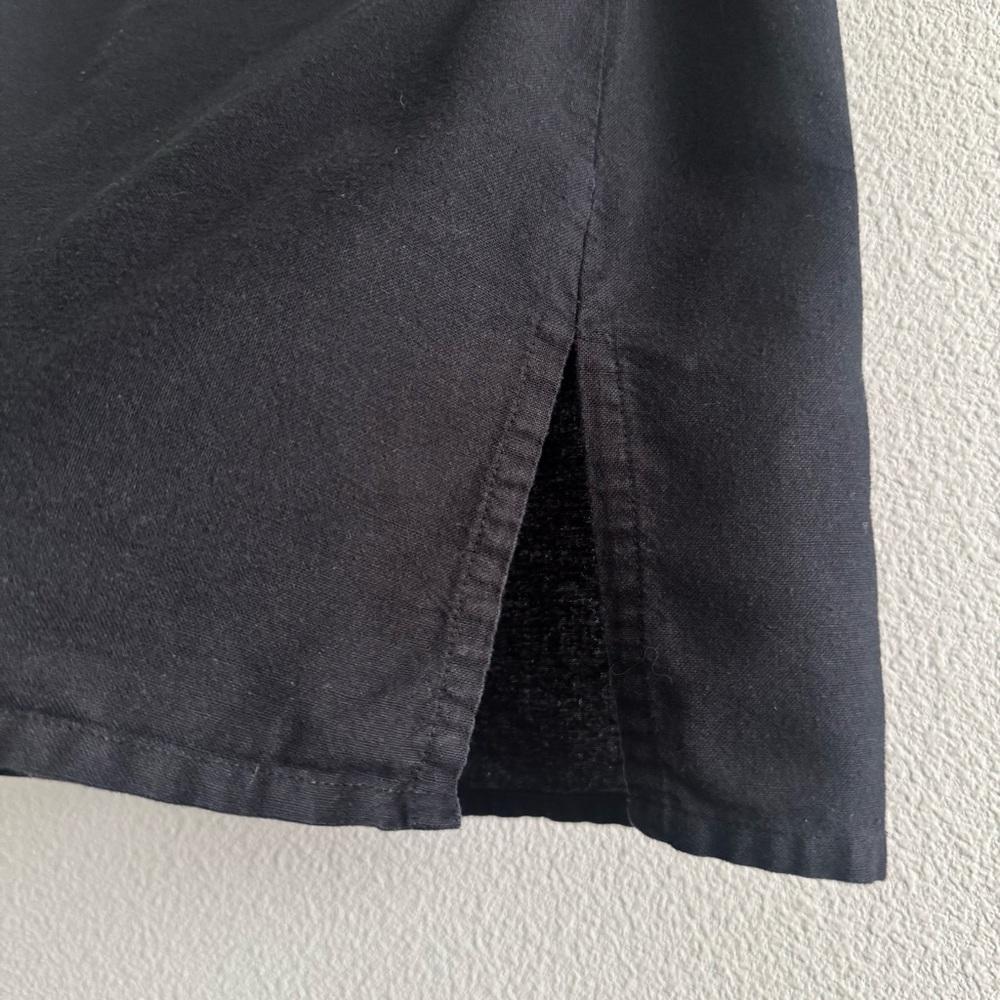 Motel Sheny Mini Skirt In Black Cotton Side Slit Classic Minimal High Rise - Picture 5 of 11